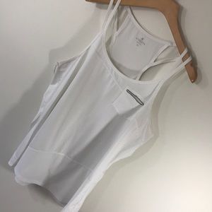 Athleta White striped tank top